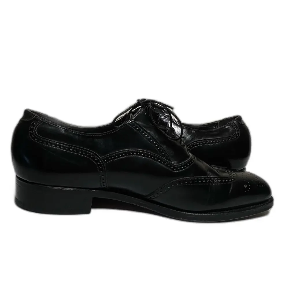 Florsheim Black Leather Wingtip Lace Up Dress Oxfords Shoes Royal Men's 8.5